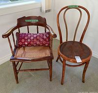 Armchair and side chair front view