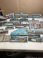 Group shot of all wooden plaques on table