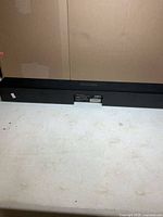 Front view of Vizio sound bar on table