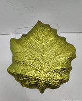 Top view of green maple leaf platter