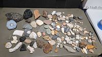 Full collection spread showing wide variety of stones
