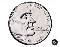 Obverse of 2005 Jefferson nickel