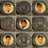Composite image showing obverse and reverse of all five medallions
