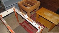 All three wooden project pieces together on floor