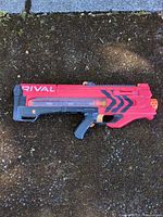 Full left-side view of Nerf Rival MXV-1200 blaster showing overall condition