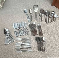 All flatware pieces laid out