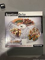 Box front showing Prodyne Appetizers On Ice server image and branding