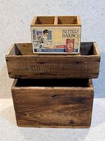 All three nested wooden boxes front view