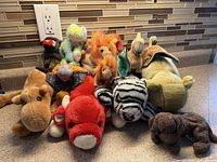 Group shot of all plush animals