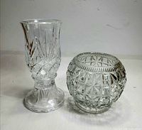 Hurricane candle holder assembled beside cookie jar