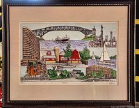 Full view of framed print showing artwork, mat and frame
