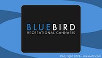 Front of BlueBird Recreational Cannabis gift card showing logo