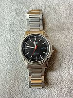Front view of the Seiko Chronos watch showing dial and bracelet