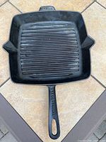 Top view showing ridged interior and overall square shape with pour spouts and handle