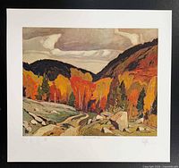Full view of A.J. Casson Road to Yanatha lithograph showing border and colours