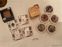 All coasters, holder and box overview
