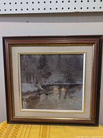 Full view of framed Robert Bateman winter landscape print