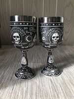 Front view of both matching gothic goblets