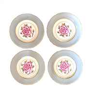 All four Coalport Romance plates front view