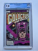 Front of CGC slab showing Galactus cover and 7.0 grade label