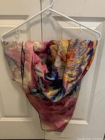 Scarf hanging to show overall size and drape