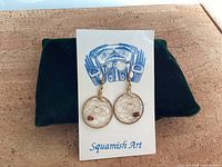 Front view of earrings on display card