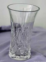 Full view of flared crystal vase