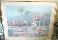 Full view of framed lithograph