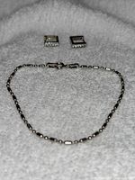 Bracelet and earrings frontal view