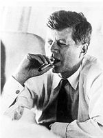 Front of the black-and-white JFK photograph print