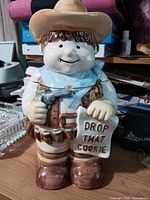 Front view of complete cowboy cookie jar