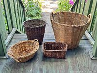 All four wicker baskets displayed together