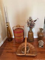 Group shot of all items against wall on hardwood floor