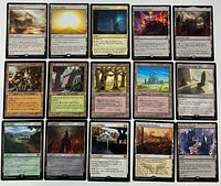 All 15 cards laid out front-side in three-row grid