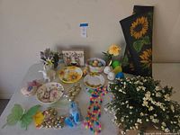 overview of all items on table