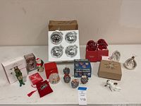 Overview of all ornaments laid out on table