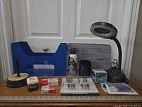 Overview of all office items on table