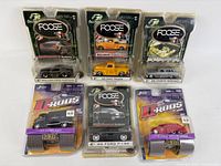 All six blister-packaged vehicles front view