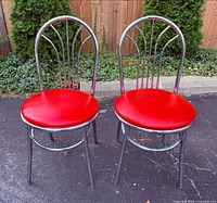 Pair of chrome chairs front view