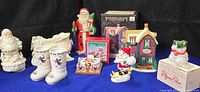 Group shot of entire lot showing all ceramic Christmas items