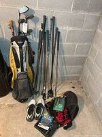 Full lot: bag, clubs, shoes, accessories