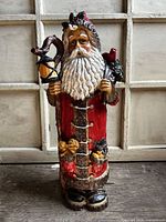 Full front view of 18" resin Santa statue