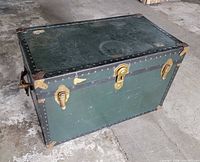 Closed trunk showing top, front latches, and corners