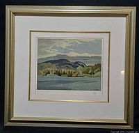 Full view of framed print with mat and frame