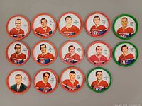 All 15 Shirriff Montreal Canadiens coins in three rows