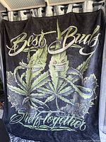 Full view of front of blanket showing entire graphic, text, and colours