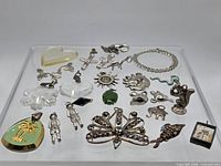 Overall view of 25 mixed charms and pendants