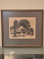 Framed etching front view