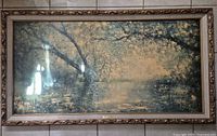 Front view of framed giclée print showing artwork, frame, plaque