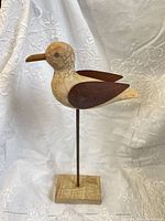 full view of bird sculpture front angled